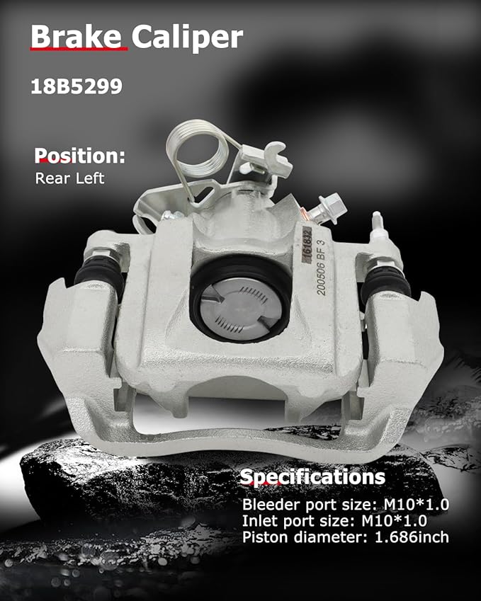 cciyu Rear Left Brake Caliper Assembly w/Bracket 18B5299 2011 2012 2013 2014 For Ford For Edge,2011 2012 2013 2014 2015 For Lincoln For MKX