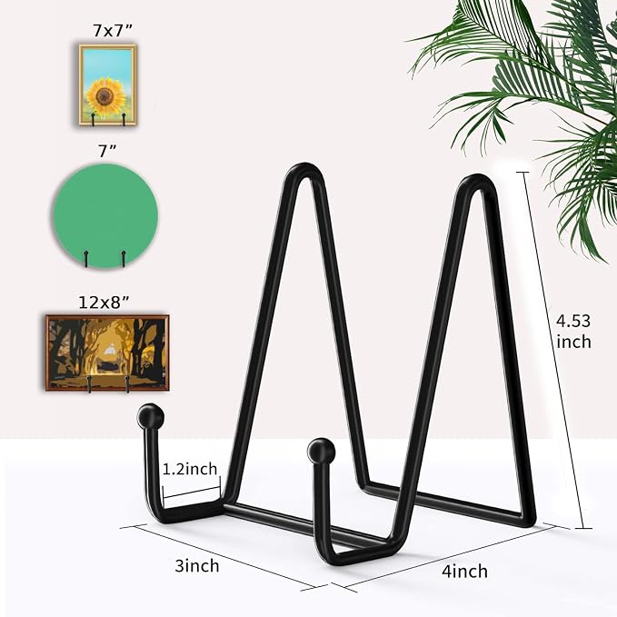 Decolore 5 Pack 4 inch Display Stands Black Iron Easel - Image 2