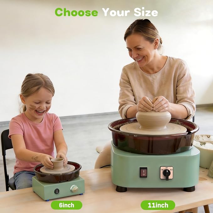 Mini Pottery Wheel for Kids, Teens | 6" Two-Way Rotation Clay Wheel, Removable - Image 6