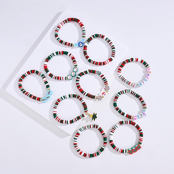 Friendship Bracelets for Girls, 10-Piece Cute Preppy Beaded Bracelet Set for - Image 9
