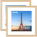 FIXSMITH 12x12 Picture Frame Natural Set of 2, Photo Frame by FIXSMITH
