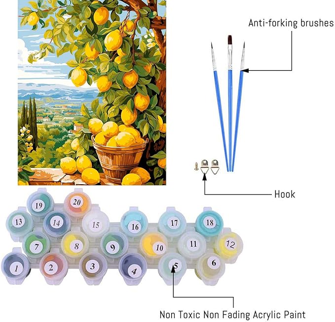 Clendo Lemon Paint by Numbers Kits - Image 6