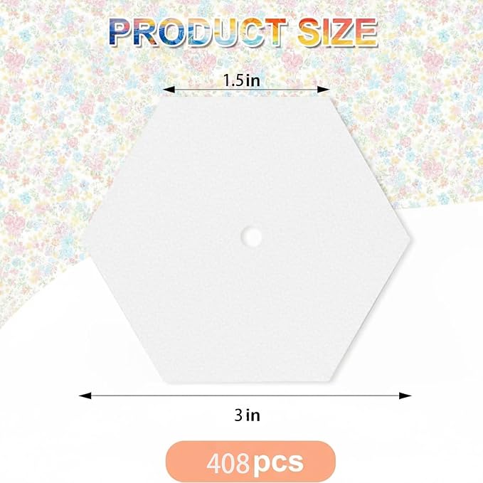408 PCS 1.5" Paper Piecing for Quilting DIY Patchwork Sewing Crafts for DIY - Image 2