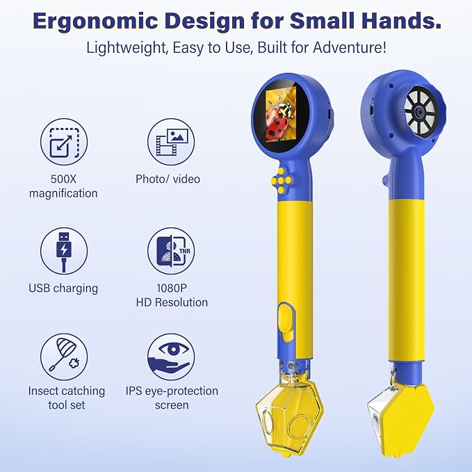 Microscope for Kids with Bug Catcher, 1080P HD Digital Handheld Portable Kids - Image 4