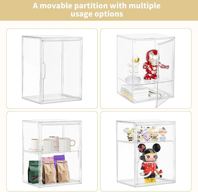 Attelite Acrylic Display Case for Collectibles 3 Adjustable Layers 4Pack | - Image 3