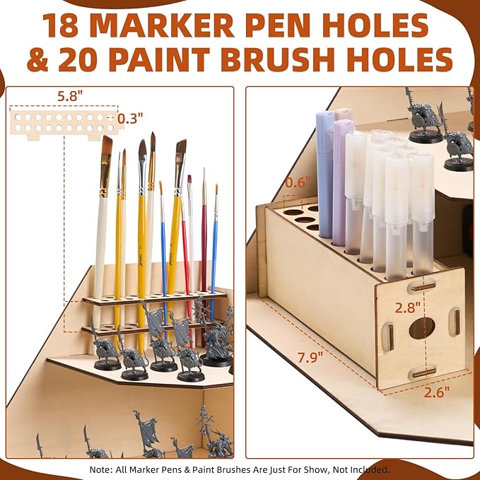OPHIR Wooden Corner Paint Holder Organizer - Image 5