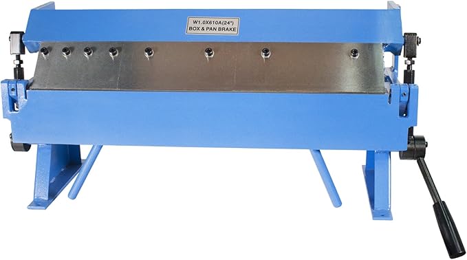Erie Tools 24" Pan and Box Brake with Adjustable Removable Fingers 20-Gauge Steel / 16-Gauge Aluminum Capacity 0–135° Bend Range Bench Top Sheet Metal Brake for Forming Bending & Fabrication