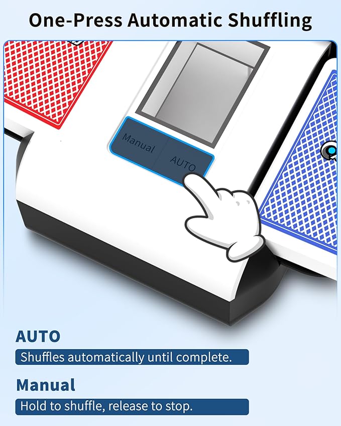ADZERD Automatic Card Shuffler for Seniors, Rechargeable One Press, Quiet - Image 2