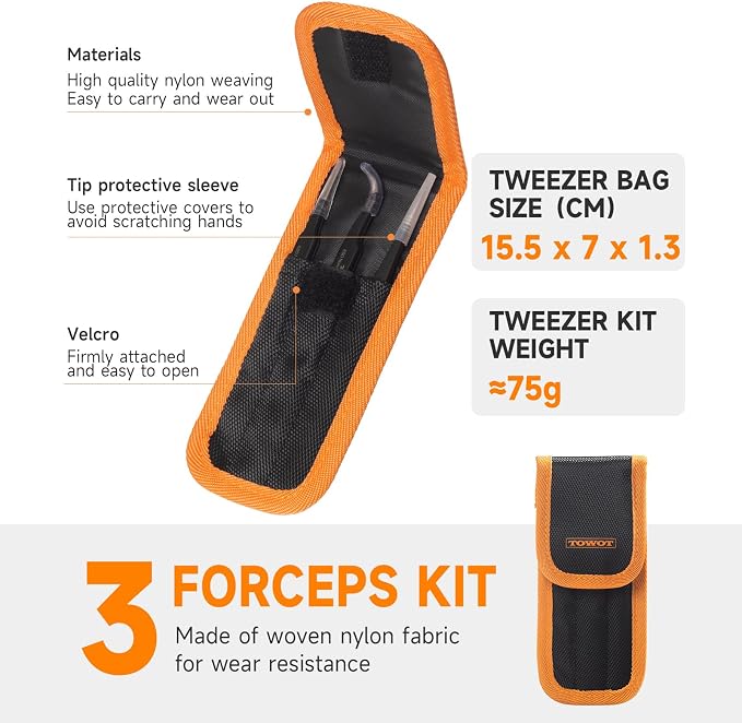 TOWOT Precision Tweezers, Upgraded Anti-Static Stainless Steel - Image 5