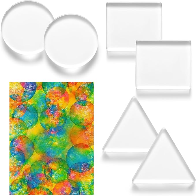 Ripeng 6 Pack Monoprinting Print Plates 3 Inch Small Gel Printing Plates by Ripeng