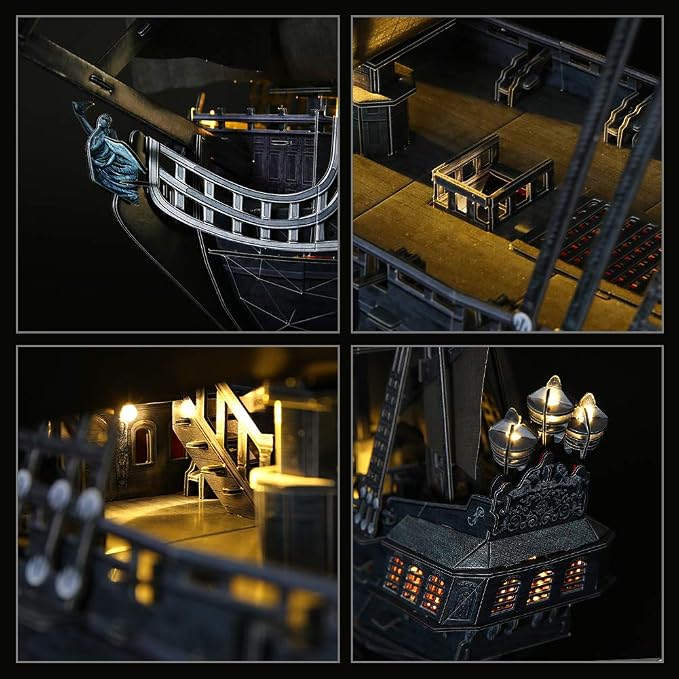 CubicFun 3D Puzzles Queen Anne's Revenge Pirate Ship Puzzle Kit, 340 Pieces - Image 5
