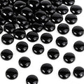 FUTUREPLUSX 1LB Black Flat Glass Marbles, Glass Pebbles Vase Filler, Dark Beads by FuturePlusX