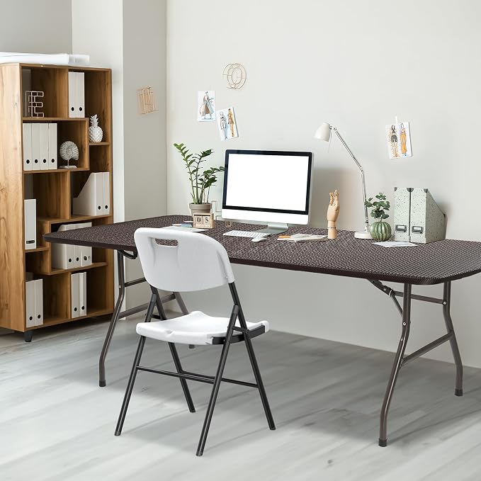 VINGLI 6 Foot Plastic Folding Table Portable Long Table - Image 6