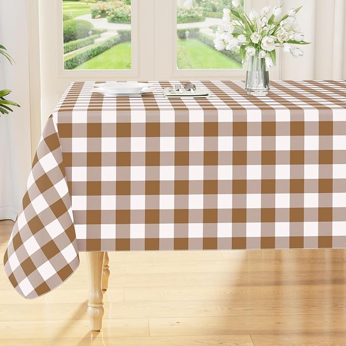 Smiry Square Table Cloth, Waterproof Vinyl Tablecloth by Smiry