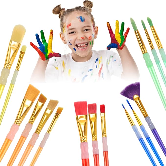 15Pcs Paint Brushes Value Pack, Includes 15 Different Types of Brushes - Image 5