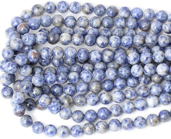 35PCS 10mm Natural Blue White Sodalite Gemstone Round Loose Beads - Image 3