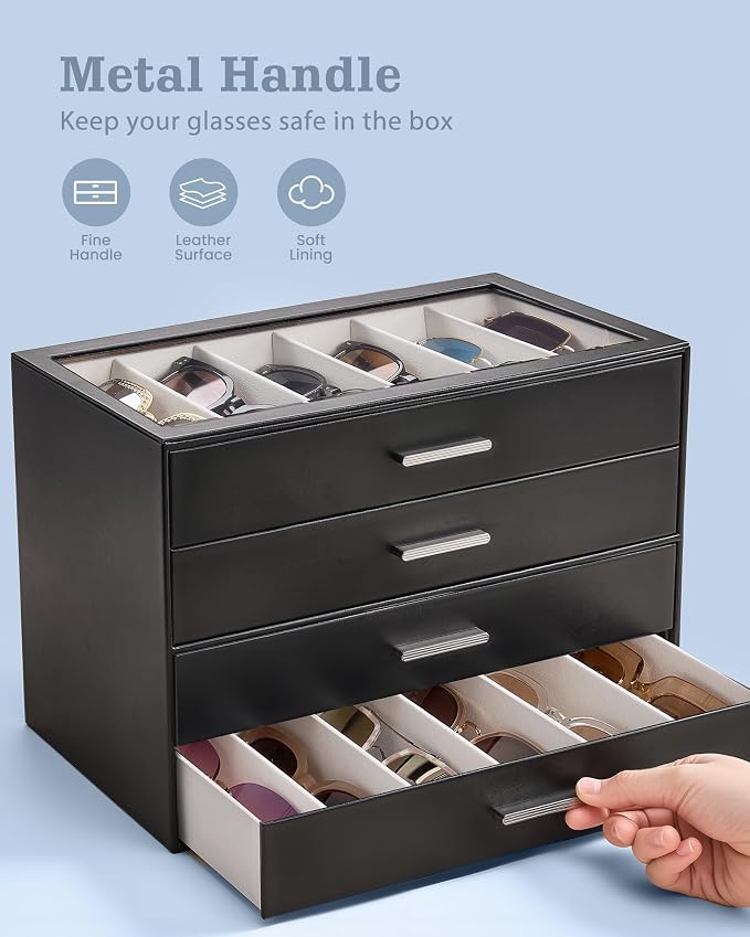 Lolalet Sunglasses Storage Box for Women, Eyewear Eye Glass Organizer - Image 4