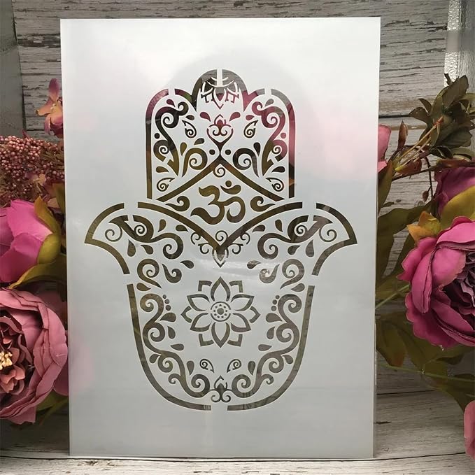 TIAMECH A4 Reusable Mandala Hand Stencil - Image 3