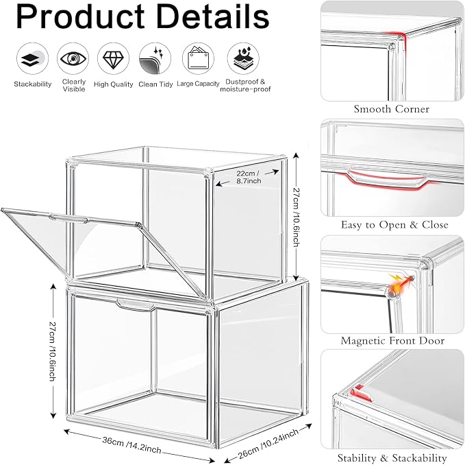 DILIBRA 4 Packs Clear Plastic Handbag Storage Organizer - Image 2