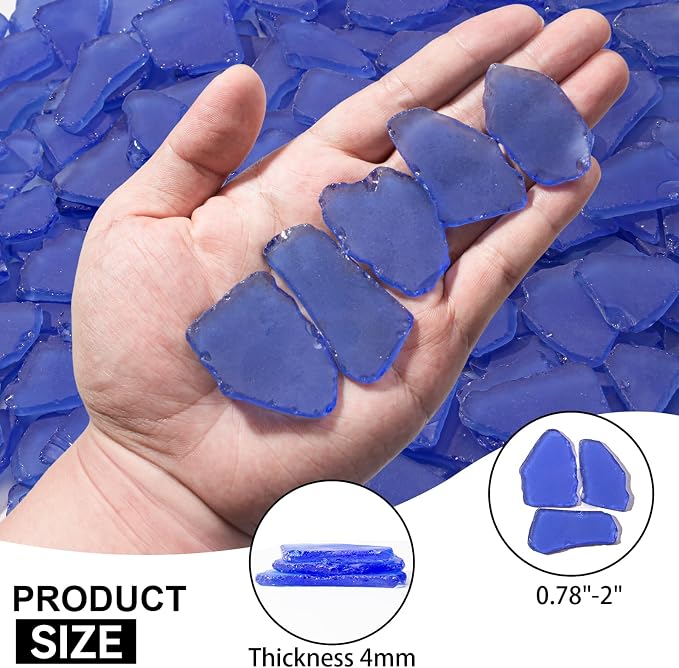 Keedolla Tumbled Sea Glass for Crafts - 10 OZ Flat Frosted Seaglass Pieces for - Image 3