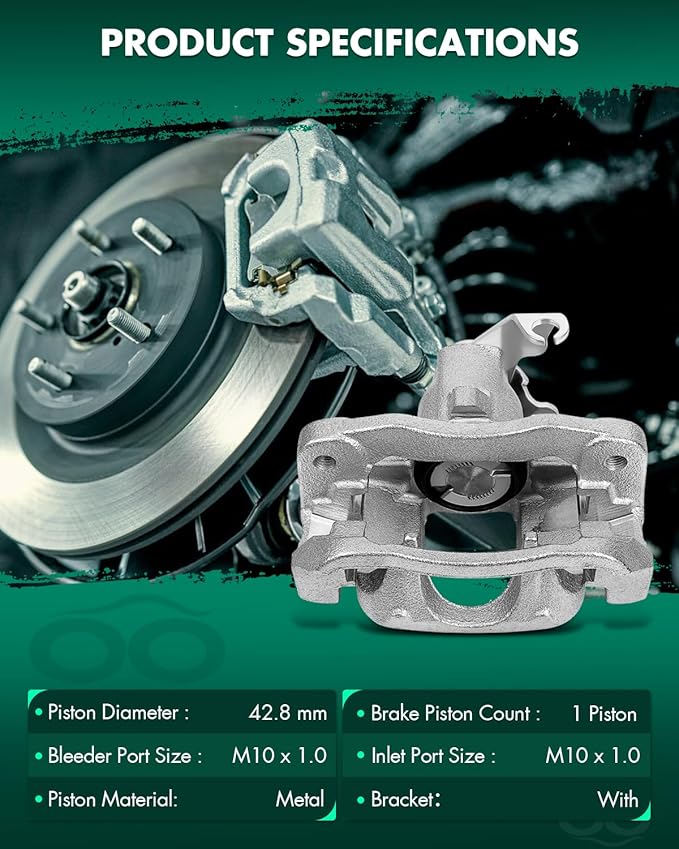 SCITOO Rear Left Brake Caliper With Bracket 18B5081 Compatible For Chrysler Town & Country 2008-2012 For Dodge Grand Caravan 2008-2012 For Ram C/V 2012 For Volkswagen For Routan 2009-2012
