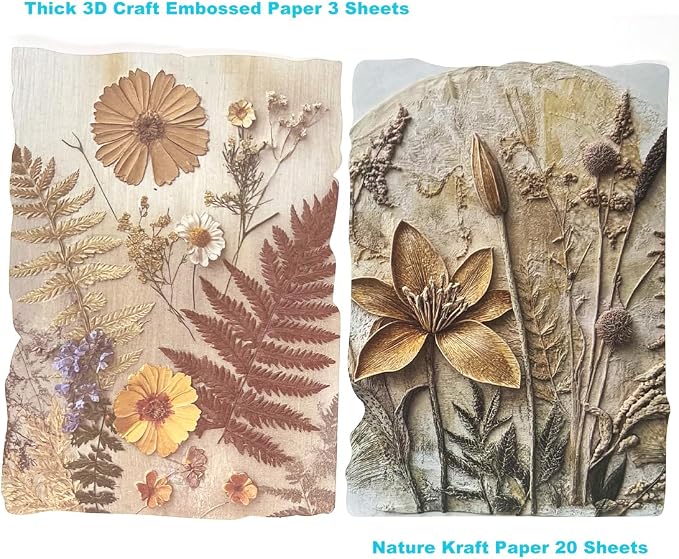 23 Sheets Vintage Autumn Floral Botanical Scrapbook Paper Kit Collage Supplies - Image 4