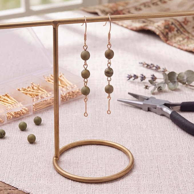 Junkin 1400 Pcs Eye Pins Mix Jewelry Findings 0.63 * 0.79 * 1.18 in Open Eye - Image 5