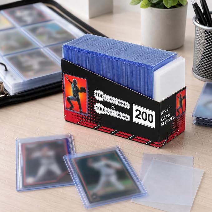 400 Card Sleeves, Baseball Card Sleeves, Hard Plastic Card Holder - Image 6