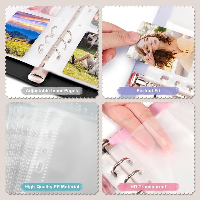 WITHYU A5 Card Collector with 30 Pack 4-Pocket Pages, 6 Ring Binder Album with - Image 4