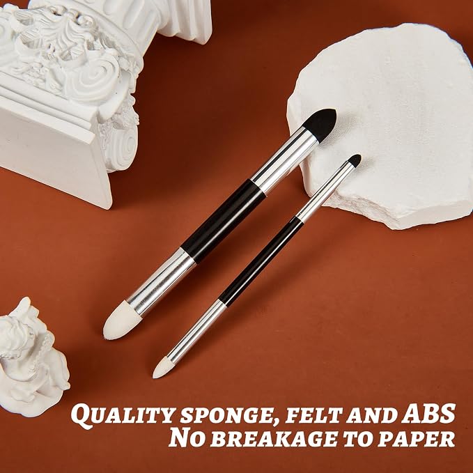 Kosiz 24 Pcs Blending Sponge Pen Double Headed Rub and Buff Washable Sketch - Image 6