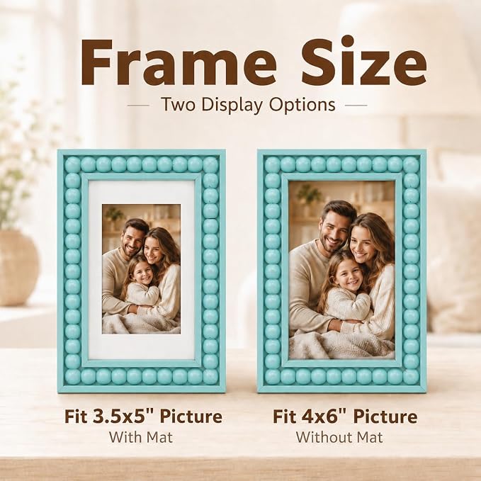 Solid Wood 4x6 Picture Frame Beaded Frame - Image 3