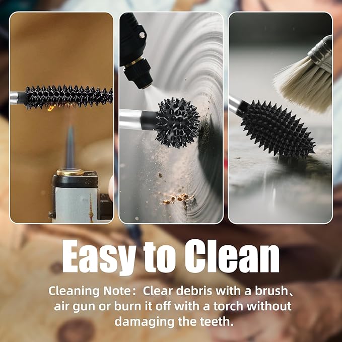 CAELUM 1 Pcs Sphere Rotary Burr Kit, 1/8" Shaft, Very Coarse - Woodworking Attachment for Dremel, Foredom, DeWalt, Milwaukee Tools, Carving Burrs for Carving Engraving in Wood, Rubber, Plastic