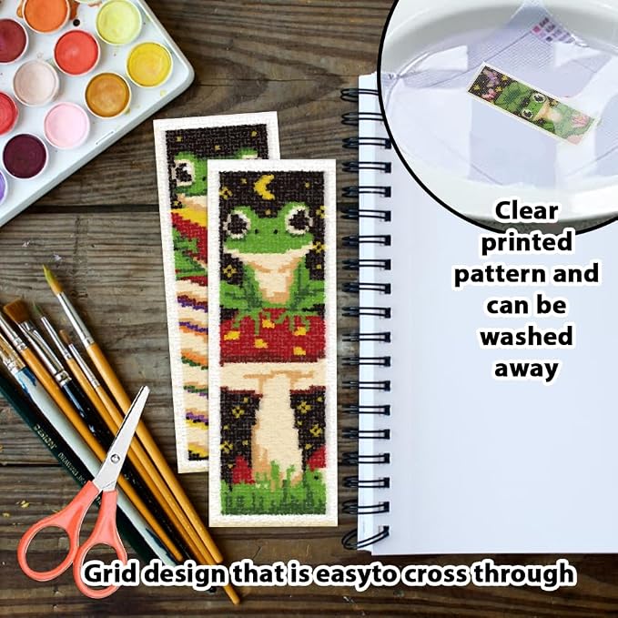 ORIGACH 6 Set Frog Cross Stitch Bookmark Kit - Image 3