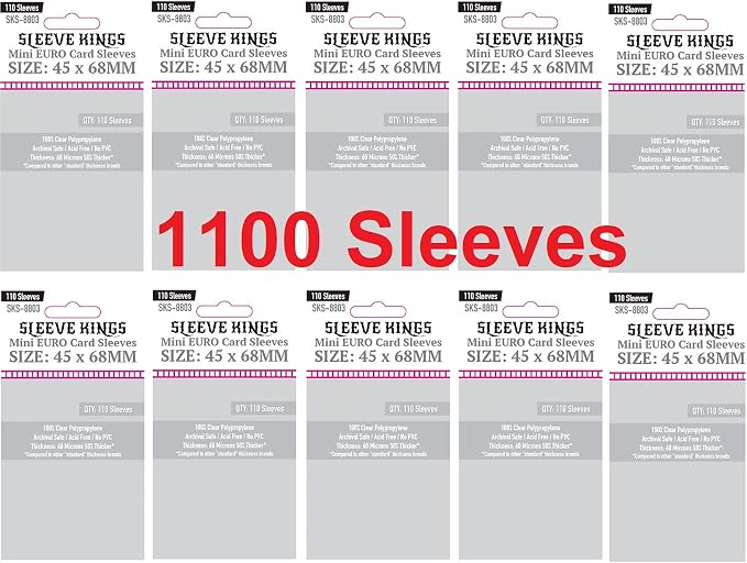 Sleeve Kings Mini Euro Card Sleeves 45 X 68 mm by SleeveKings