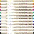 12 Colors Fineliner Pen Set, 05 Tip Fine Point Drawing Pens | Bleed Free Needle by Attom+Tech+Art