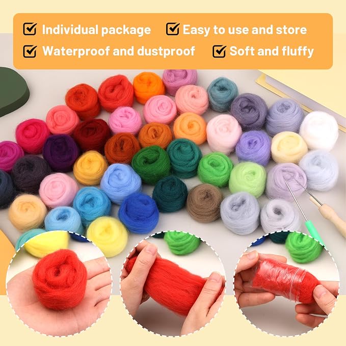 SOCNITC 45 Colors Needle Felting Kits - Image 4