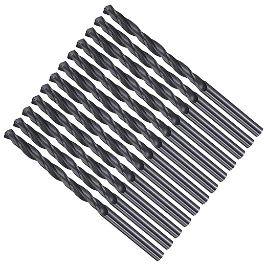 Drill Bit, 4mm Cutting Diameter, 4241 HSS Nitriding Black 118° Cutting Angle Versatile Jobber Bits - (Applications: for Drilling Plastic Wood Soft Metal), 12-Pieces