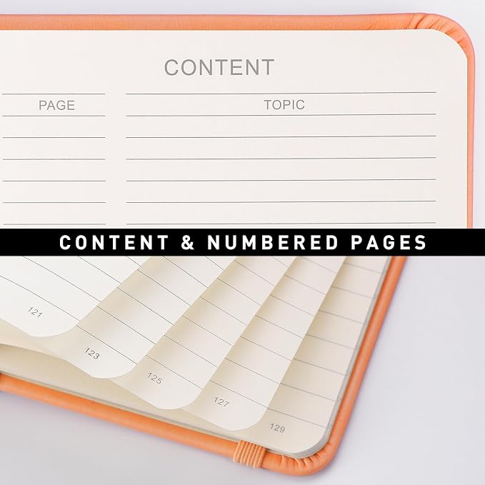 RETTACY Lined Journal Notebook, 192 Numbered Pages, A5 Size | Leather Hardcover - Image 4