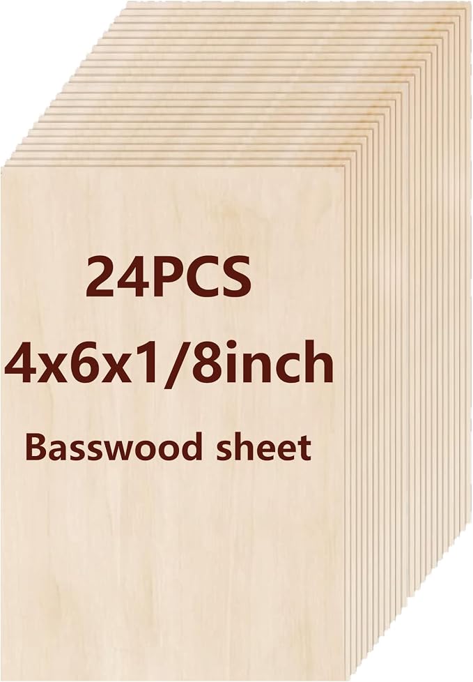 Basswood Sheets 24 Pack, 3mm Basswood by Unknown