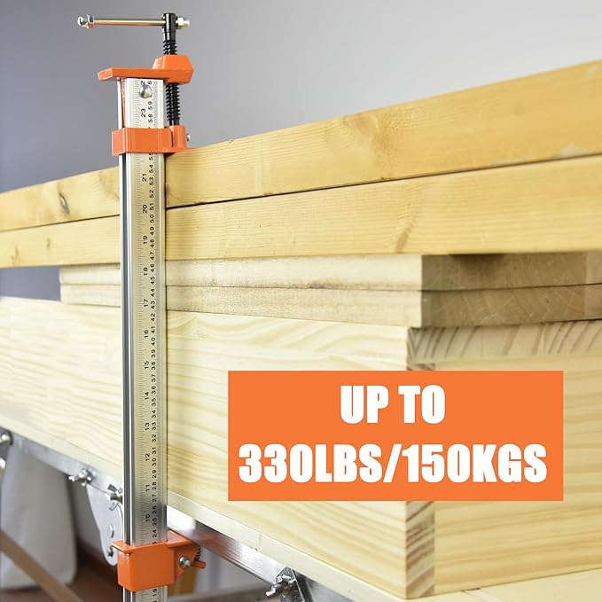 FEIRONG Heavy Duty 24" Bar Clamps 2-Pack - Professional Grade, Quick-Release, 330LB Load Limit, Built-in Ruler, 90° Angled Jaws for DIY Woodworking & Cabinet Installation | Fits 20.5" Work Range