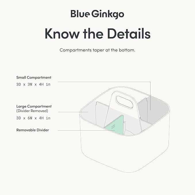 BLUE GINKGO Stackable Organizer Caddy, Dark Grey, Made in Korea | Portable. - Image 4
