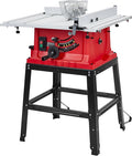 Table Saw, PioneerWorks 10inch 15A 5000RPM Portable Table Saw with Stand & Safety Switch, Push Stick, 90°Cross Cut & 0-45°Cutting, PIONEERWORKS Multifunctional Table Saw for Woodworking, DIY Working