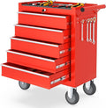 5 Drawers Rolling Tool Chest, Portable Storage Tool Box with Wheels, Tool Chest with Lock for Warehouse, Garage, Repair Shop and Tool Room