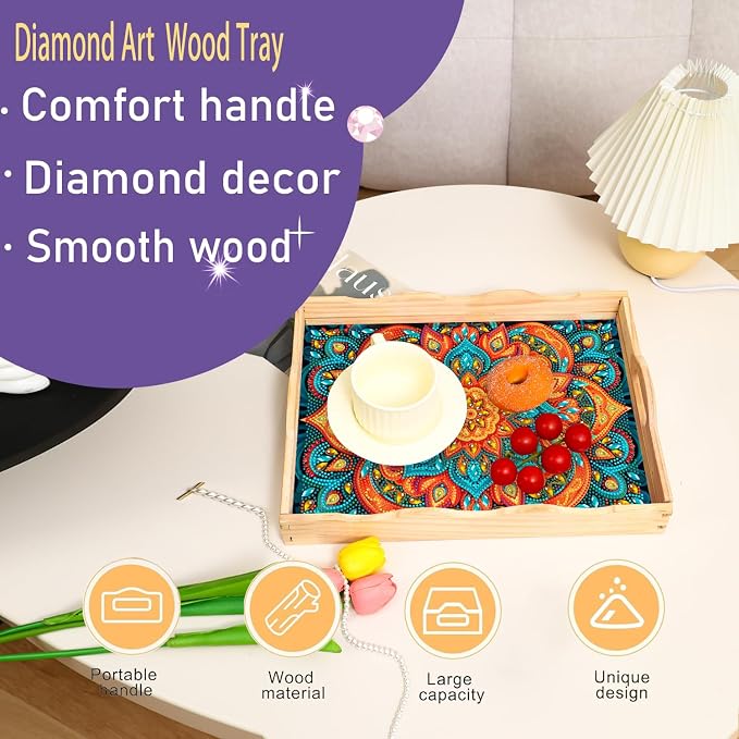 EWJRNSF Diamond Art Kits for Adults Wooden Serving Trays - Image 6
