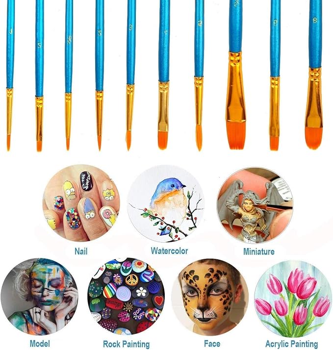Soucolor Acrylic Paint Brushes Set, Halloween Pumpkin Ceramic Crafts Supplies - Image 4