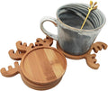 4PCS Mosaic Bamboo Coasters for Crafts, Blank Base Trays, Drinking Cup Coaster by Esweny