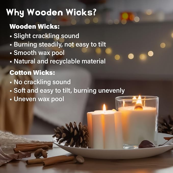 MAQIHAN 100 Wood Wicks for Candles Making - Image 5