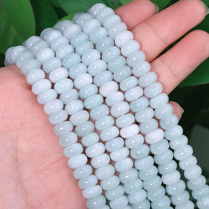 Songxi 5x8mm Natural Aquamarine Stone Rondelle Beads, Gemstone - Image 2