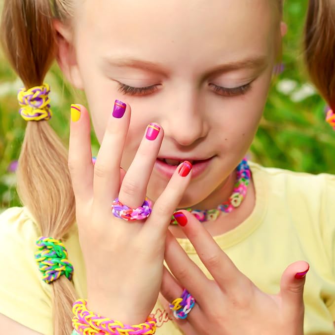 XKDOUS 24 Colors Rubber Band Bracelet Kit, Bracelet Making Kit - Image 4