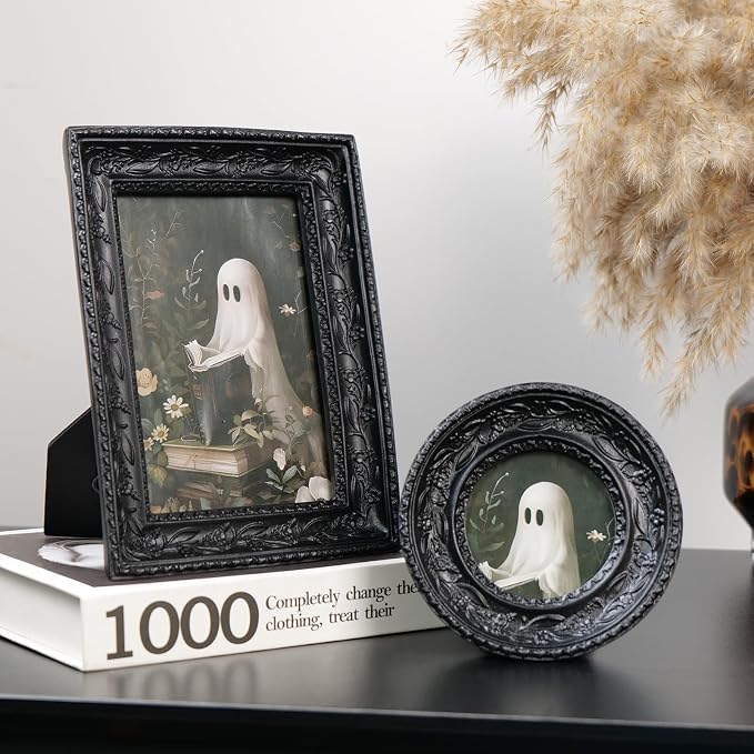 Cuspin Gothic Picture Frame Set of 2, Vintage Ornate Black Resin Frames - Image 8